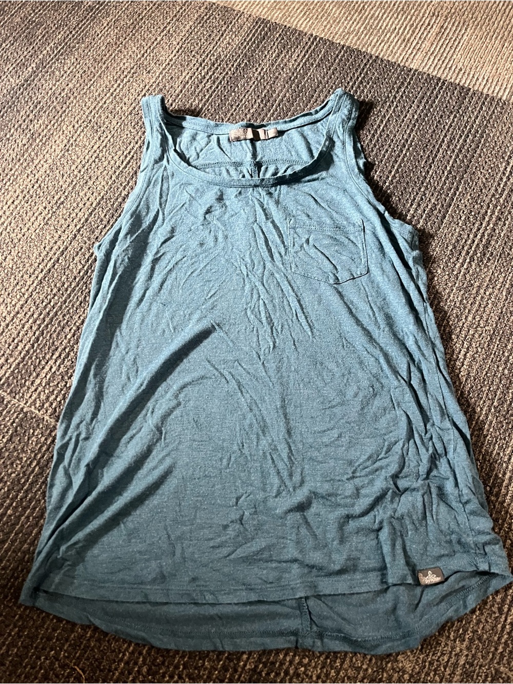 Prana Teal Scoop Neck Pocket Tank